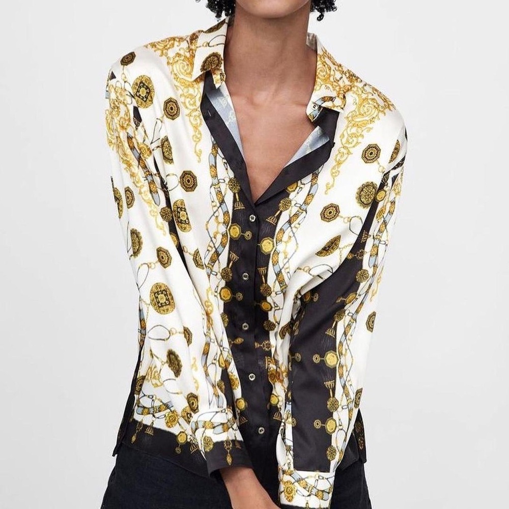 Zara silk effect shirt size xs